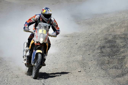 Marc Coma, durante una de las etapas del Dakar por tierras chilenas.