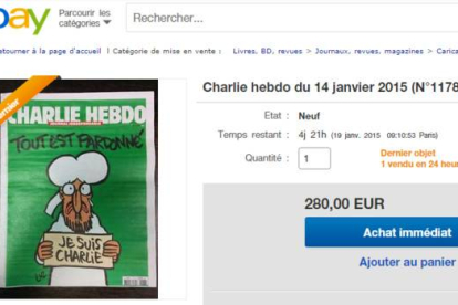 'Charlie Hebdo', en Ebay.