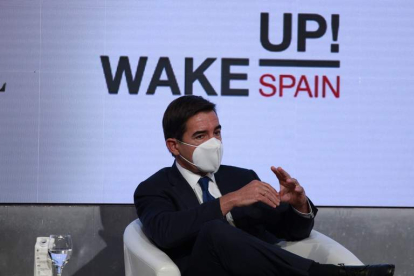 Carlos Torres participa ayer en el foro económico ‘Wake Up Spain’. EFE