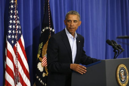 El presidente de Estados Unidos, Barack Obama, durante su intervención este miércoles.