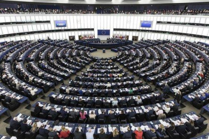 El Parlamento Europeo, durante la sesión plenaria del pasado 27 de marzo.
