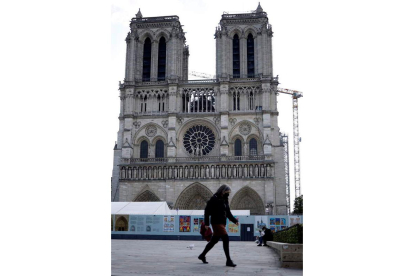 Aspecto de Notre Dame, dos años después del incendio.  YOAN VALAT
