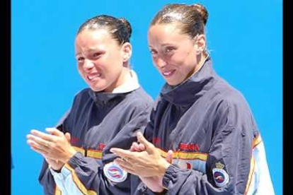 Gemma Mengual y Paola Tirados han logrado la medalla de bronce en la modalidad de dúo de natación sincronizada de los Campeonatos de Barcelona 2003.