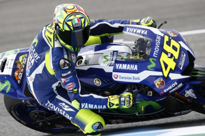 El piloto italiano de MotoGP Valentino Rossi, en el circuito de Jerez.