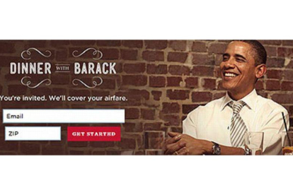 Imagen de la iniciativa 'Meet me for dinner' de la campaña de Barack Obama.