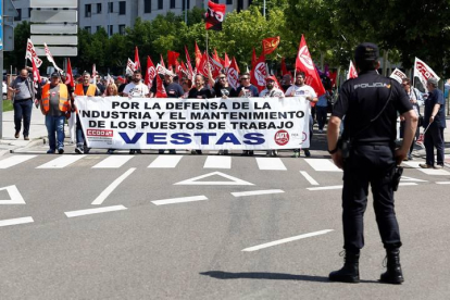 Imagen de la manifestación de los trabajadores de Vestas