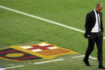 Pep Guardiola en un momento del partido. Foto: REUTERS / SERGIO CARMONA