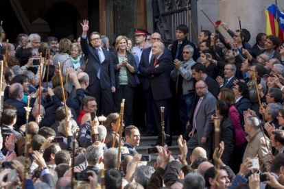 El expresident de la Generalitat, Artur Mas, antes de declarar en el TSJC como imputado por la consulta del 9-N.