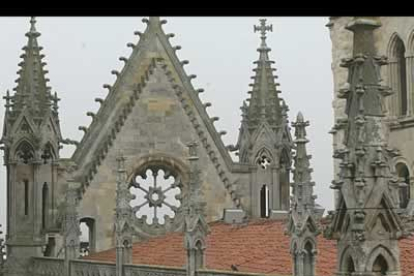 Las 'peligrosas' cigüeñas han vuelto a 'acampar' en los pináculos de la catedral