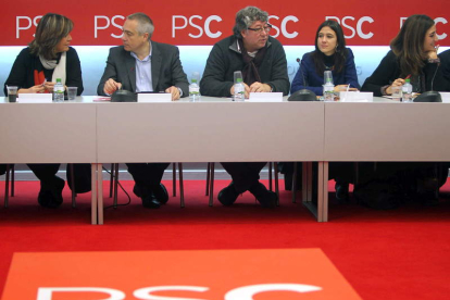 Reunión de la comisión ejecutiva del PSC en la que se decidieron las sanciones.