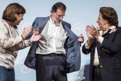 El presidente del Gobierno, Mariano Rajoy, este sábado en un acto en Valencia.