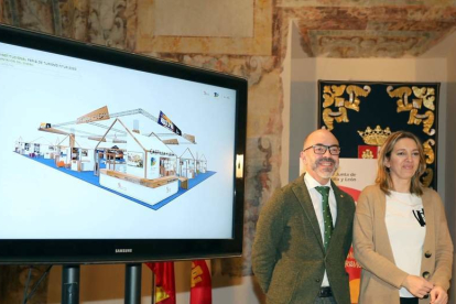 El consejero de Cultura y Turismo, Javier Ortega, presenta la participación de la Junta de Castilla y León en la Feria Internacional de Turismo (Fitur) 2020 junto a la directora general de Turismo, Estrella Torrecilla.