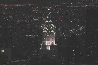 Vista desde el Empire State de otro de los edificios emblemáticos de la isla, el Chrysler Building.