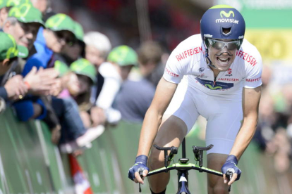Jesús Herrada conquistó el título nacional en el Campeonato de España de Ciclismo 2013, disputado en Bembibre.
