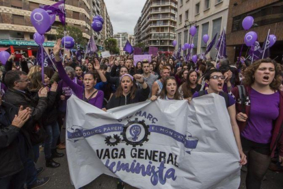 Huelga feminista el año pasado en Valencia.