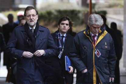 El presidente del Gobierno español, Mariano Rajoy , a su llegada a la cumbre de líderes de la Unión Europea