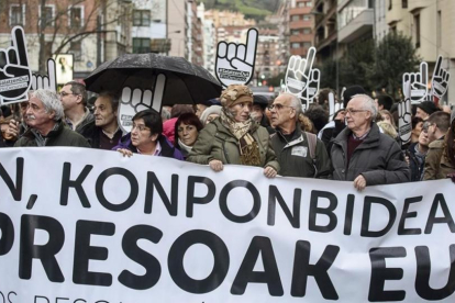 Manifestación en Bilbao contra la dispersión de los presos de ETA.