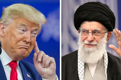 La composición muestra a Donald J. Trump y a Ali Khamenei. WILL OLIVER/SUPREME LEADER OF IRAN