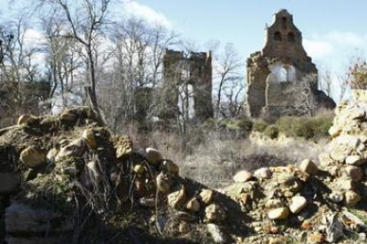 Imagen de las ruinas del monasterio de Santa María de Nogales, en total estado de abandono.