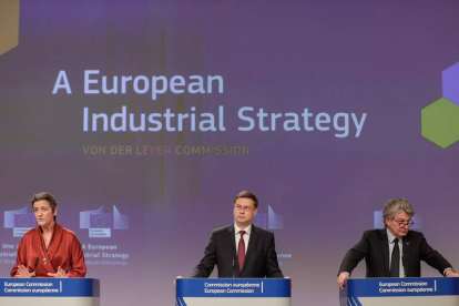 Presentación ayer en Bruselas del nuevo plan industrial de la Unión Europea.