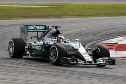 El Mercedes de Lewis Hamilton en Malasia.