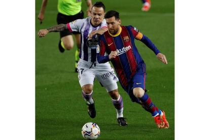 Messi jugó frente al Valladolid y estará en el Clásico. ESTÉVEZ