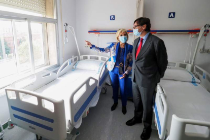 El ministro de Sanidad, Salvador Illa, visitó las instalaciones en su visita a Valladolid el día 23. R. GARCÍA