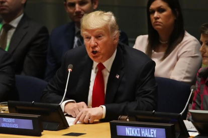 Trump, en las Naciones Unidas, la víspera de su intervención ante la Asamblea General del ente.
