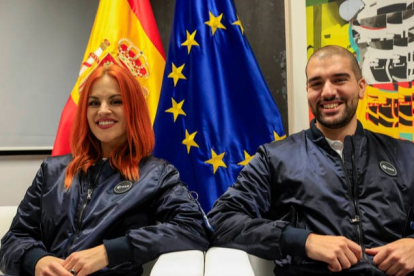 Los astronautas leoneses Sara García y Pablo Álvarez. ZIPI ARAGON