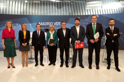 Imagen de los participantes en el debate organizado por Telemadrid con los candidatos a la alcaldía de Madrid.