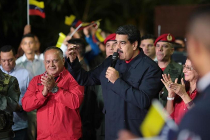 Maduro, durante una alocución tras conocerse los resultados de las elecciones regionales.