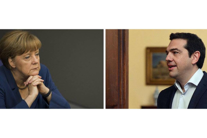 Merkel y Tsipras, frente a frente.