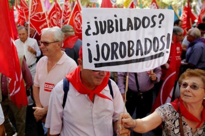 Manifestación por pensiones dignas en Madrid.