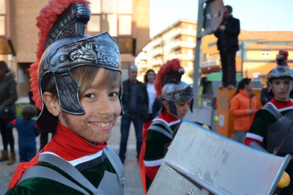 Un joven soldado romano, ayer en Valencia de Don Juan. MEDINA