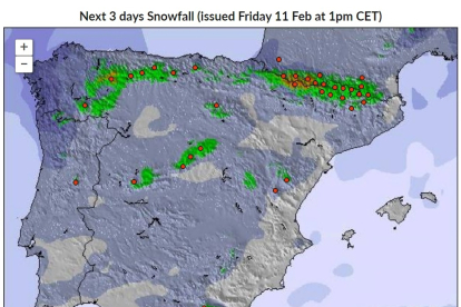 La web experta en nieve predice poca lluvia y nieve en cinco puntos de la montaña leonesa. SNOWFORECAST