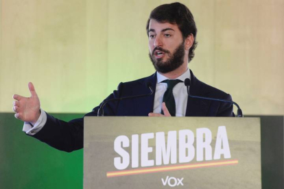 El candidato de Vox a la presidencia de la Junta de Castilla y León, Juan García-Gallardo. NACHO GALLEGO