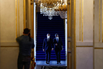 Macron, a su llegada al Elíseo. CHRISTIAN HARTMANN