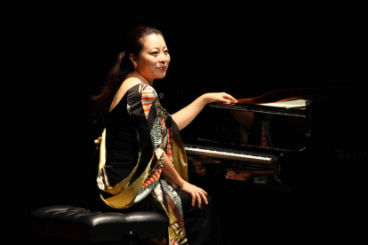 La pianista japonesa durante su actuación en el Auditorio.