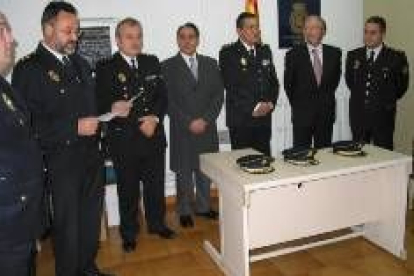 Francisco Cabero, Miñambres, Perandones, Fernández, Núñez y Martínez en la toma de posesión