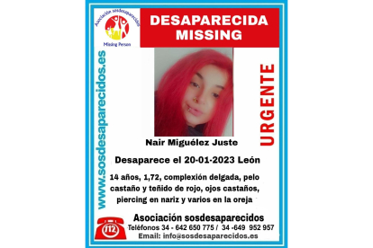 Cartel de SOS desaparecidos en el que se denunciaba la desaparición de Nair Miguélez Juste. DL