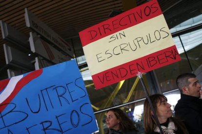 Acto reivindicativo en Barajas en el día de ayer.