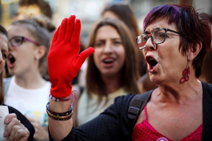 Manifestación en Pamplona contra la puesta en libertad de los miembros de La manada /
