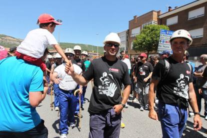 Mineros durante la III Marcha Minera.  NOBERTO