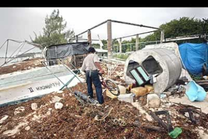 La zona de Cancún ha quedado muy dañada por el paso del huracán.