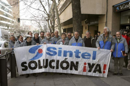 Una de las manifestaciones de los trabajadores de Sintel.