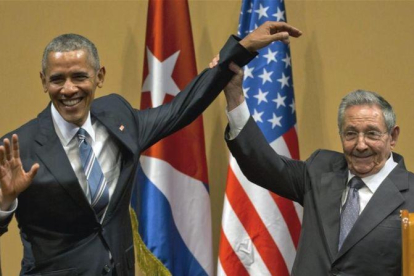 El presidente cubano, Raúl Castro, con su homólogo estadounidense, Barack Obama, el pasado mes de marzo en La Habana.