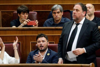 Oriol Junqueras promete acatamiento a la Constitución por imperativo legal, el pasado día 21 de mayo.