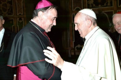 Lusi Ángel de las Heras con el Papa Francisco. DL