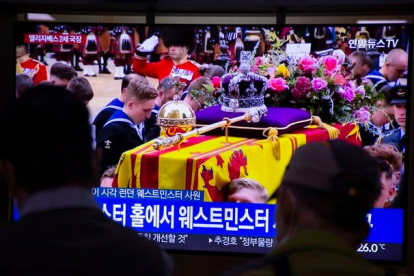 Un momento del funeral de Estado por la muerte de la reina Isabel II. JEON HEON-KYUN