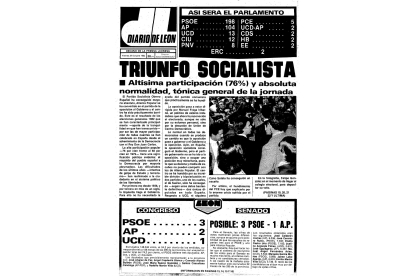 Portada Diario de León del 28 de octubre de 1982. DL